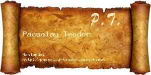 Pacsolay Teodor névjegykártya